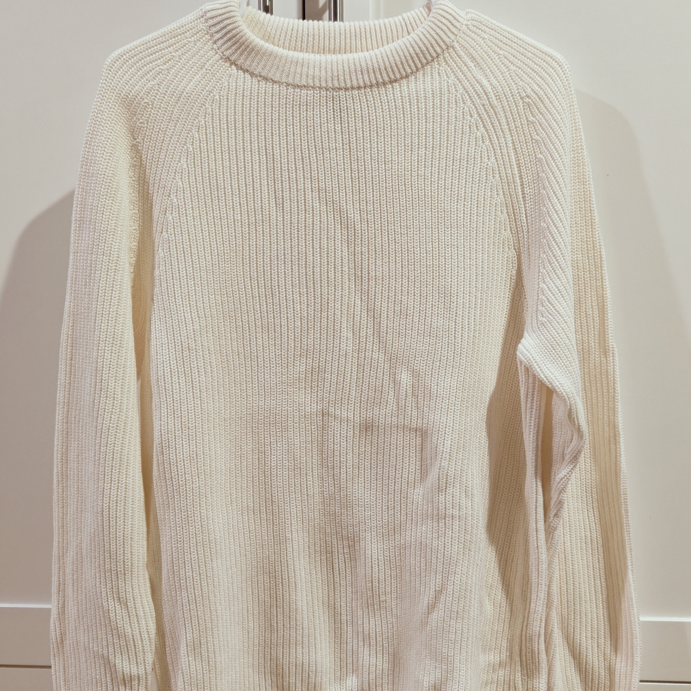 Cream Ribbed Knit Sweater - Picture 2 of 4